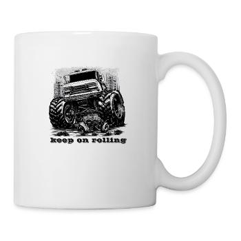 Monstertruck keep on rolling - Tasse - Weiß - Rechts