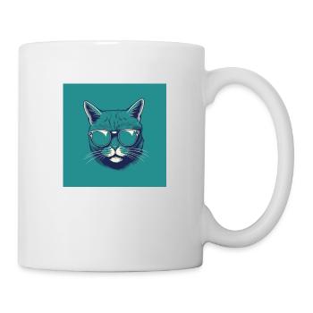 Chat cool - Mug blanc - blanc - Droite