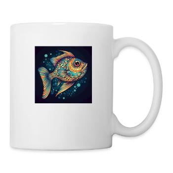 Wunderschöner Bunter Fisch schwimmt im Meer - Tasse - Weiß - Rechts