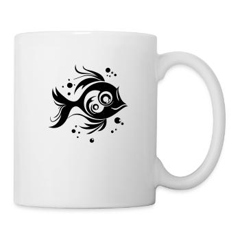 Sweet fish swimming in the sea - illustration - Mug - white - Right