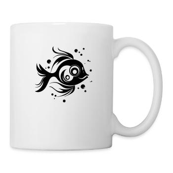 Sweet fish swimming in the sea - illustration - Mug - white - Right