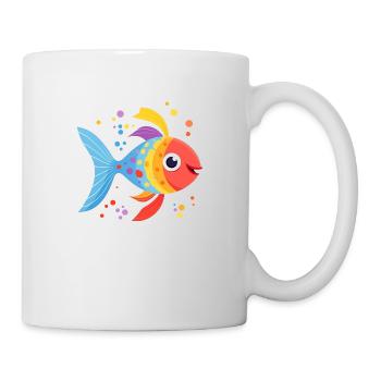 Beautiful colorful fish swimming in the sea - Mug - white - Right