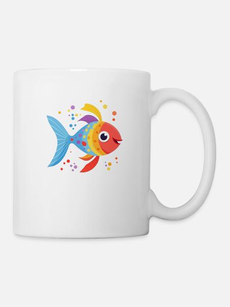 Beautiful colorful fish swimming in the sea - Mug - white