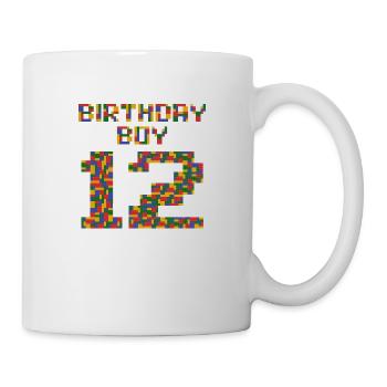Süßes Geschenk zum 12. Geburtstag 12 Jahre alter Block - Tasse - Weiß - Rechts