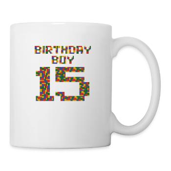 Mignon 15th Birthday Gift 15 ans Bâtiment en bloc - Mug blanc - blanc - Droite