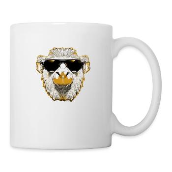 Cooles Lama mit Sonnenbrille - Tasse - Weiß - Rechts