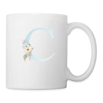 Monogramme C Floral personnalisable - Mug blanc - blanc - Droite