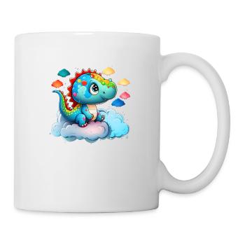 Dinosaure Bébé Enfant Arc-en-ciel Cadeau - Mug blanc - blanc - Droite