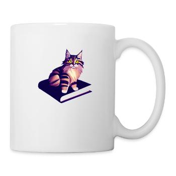 Kitten Read Cat Books Cat Book Domestic Cat - Mug - white - Right
