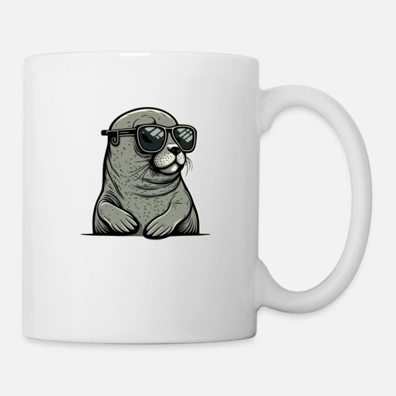 Robbe Robben Geschenk - Tasse - Weiß