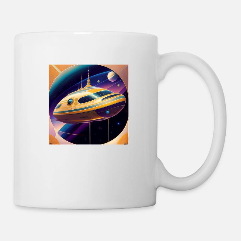 Nur Design 2 0 5 0 S Retro Zukunft Art Deco - Tasse - Weiß
