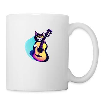 Cat Plays Guitar Cat Owner Kitten - Mug - white - Right