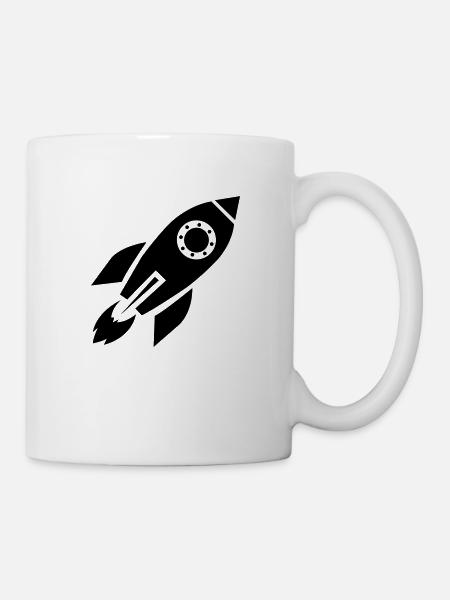 rakete - Tasse - Weiß