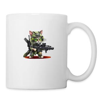 Coole Katze im Militär Look. - Tasse - Weiß - Rechts