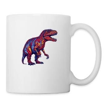 Dino Monster in bright colors and retro look - Mug - white - Right