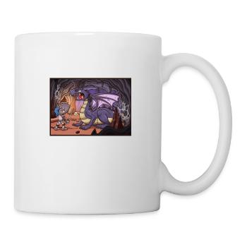 Ritter kämpft gegen Drache in der Höhle - Tasse - Weiß - Rechts