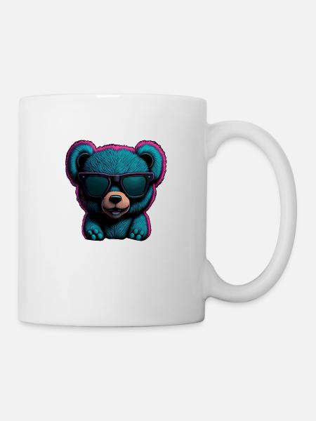 COOLER TEDDYBÄR MIT SONNENBRILLE - Tasse - Weiß