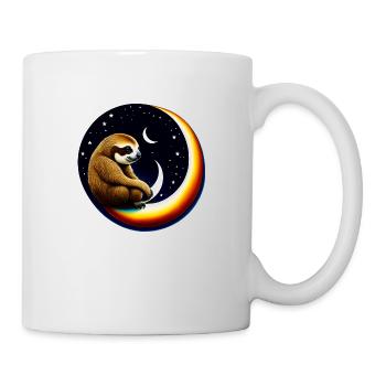 Paresseux sur croissant de lune - Mug blanc - blanc - Droite