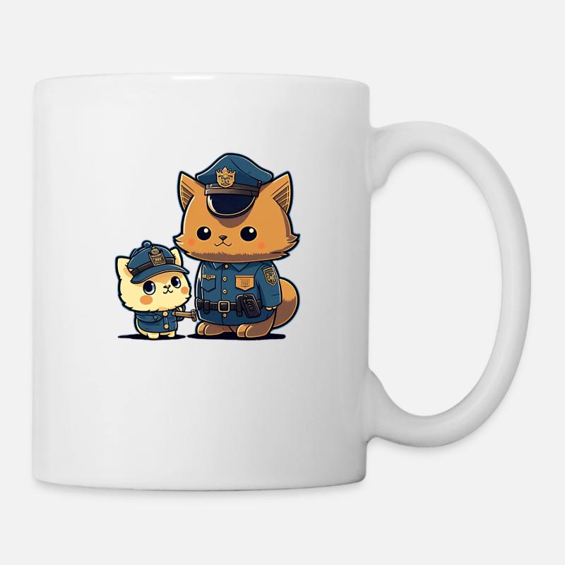kawaii cat police - Mug - white