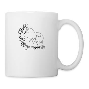 Go vegan-Mutterliebe Kuh - Tasse - Weiß - Rechts