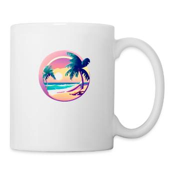 Sonne Urlaub Sommer Palme Baum Palmen Geschenk - Tasse - Weiß - Rechts