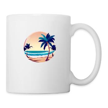 Sommer Palme Baum Sonne Urlaub Palmen Geschenk - Tasse - Weiß - Rechts