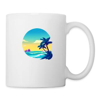 Sommer Palme Geschenk Urlaub Baum Sonne Palmen - Tasse - Weiß - Rechts