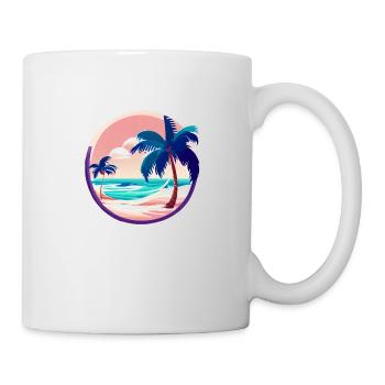 Sommer Palmen Baum Palme Urlaub Sonne Geschenk - Tasse - Weiß - Rechts