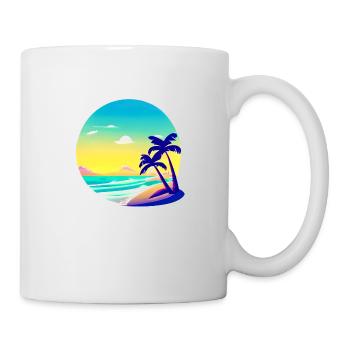 Sommer Baum Palme Urlaub Sonne Palmen Geschenk - Tasse - Weiß - Rechts