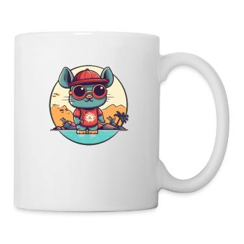 Mouse on holiday - Mug - white - Right