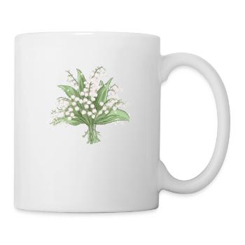 Blumenstrauß vom Maiglöckchen - Tasse - Weiß - Rechts