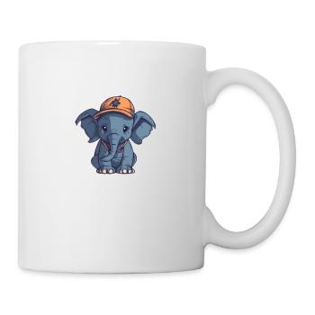 elefant mit mütze - Tasse - Weiß - Rechts