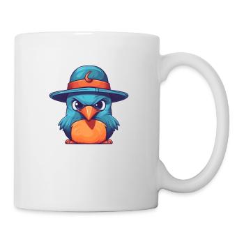 Oiseau au chapeau - Mug blanc - blanc - Droite