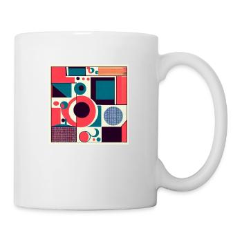 Squares, rectangles, circles in Pop Art style - Mug - white - Right