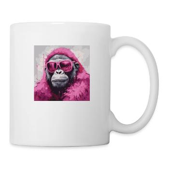 Pink Fashion Monkey Art - Mug - white - Right