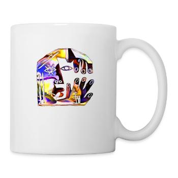 Illusion d’optique art psychédélique rétro formes sexe - Mug blanc - blanc - Droite