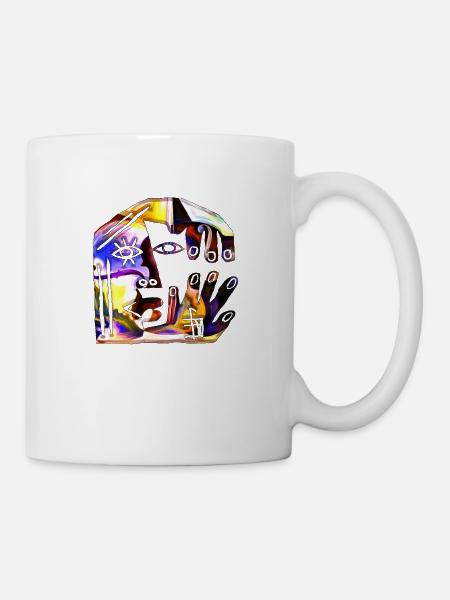 Optische Täuschung Kunst psychadelic Retro Formen Sex - Tasse - Weiß