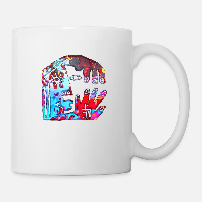 Illusion d’optique art psychédélique rétro formes sexe - Mug blanc - blanc
