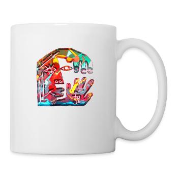 Illusion d’optique art psychédélique rétro formes sexe - Mug blanc - blanc - Droite