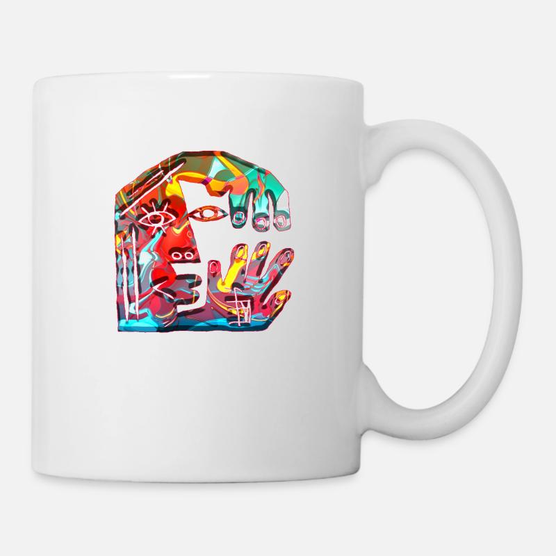 Illusion d’optique art psychédélique rétro formes sexe - Mug blanc - blanc