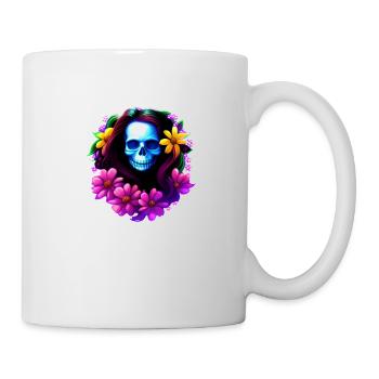 Skull Boho mit Blumenkranz Multicolor - Tasse - Weiß - Rechts