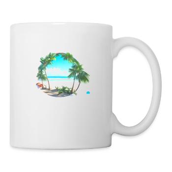 Sommerurlaub Insel Palme Strand Sonne Palmen - Tasse - Weiß - Rechts