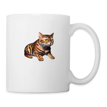 Bengalkatze Katze Kätzchen Katzenbesitzer Kater - Tasse - Weiß - Rechts