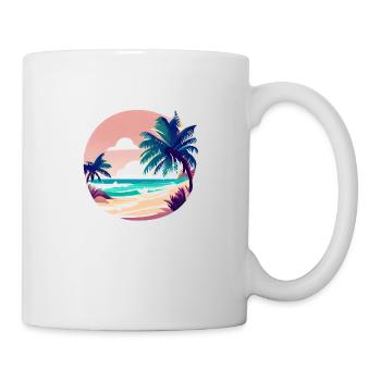 Sommerurlaub Palme Insel Strand Sonne Palmen - Tasse - Weiß - Rechts