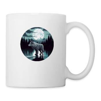 Le loup gris survit à la forêt Moon Lake Graphic - Mug blanc - blanc - Droite
