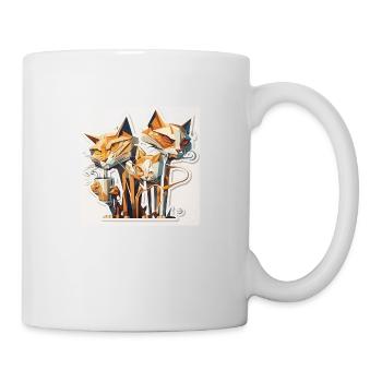 Katzen trinken gerne Kaffee, Geschenk, cool - Tasse - Weiß - Rechts