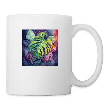 Hand-drawn watercolor Monstera plant - Mug - white - Right