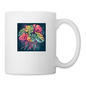 Hand-drawn watercolor Monstera plant - Mug - white - Right