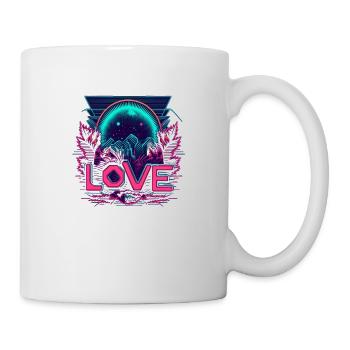 80`s Neon LOVE - back to the roots - Tasse - Weiß - Rechts