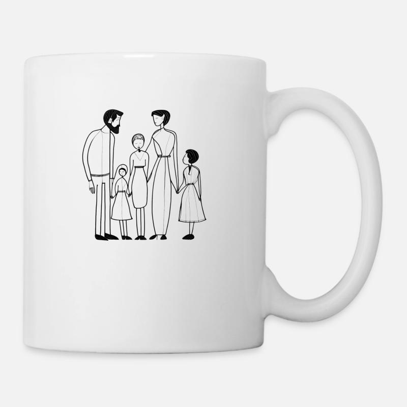 Une famille heureuse main dans la main - Mug blanc - blanc